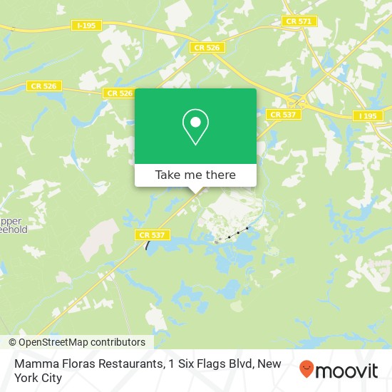 Mamma Floras Restaurants, 1 Six Flags Blvd map