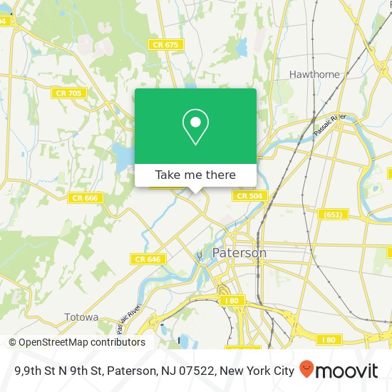 Mapa de 9,9th St N 9th St, Paterson, NJ 07522