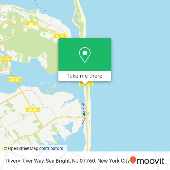 Mapa de Riverv River Way, Sea Bright, NJ 07760