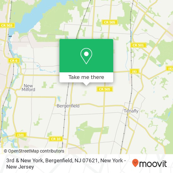3rd & New York, Bergenfield, NJ 07621 map