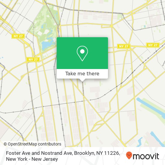 Foster Ave and Nostrand Ave, Brooklyn, NY 11226 map