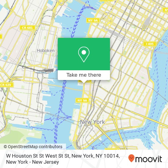 Mapa de W Houston St St West St St, New York, NY 10014