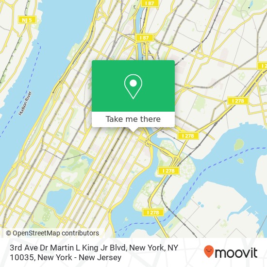 3rd Ave Dr Martin L King Jr Blvd, New York, NY 10035 map