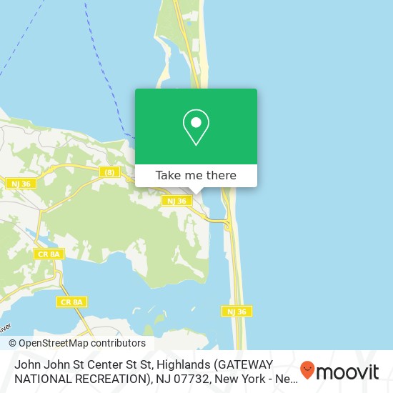 John John St Center St St, Highlands (GATEWAY NATIONAL RECREATION), NJ 07732 map