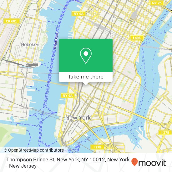 Mapa de Thompson Prince St, New York, NY 10012