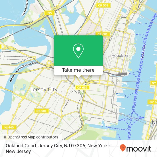 Mapa de Oakland Court, Jersey City, NJ 07306