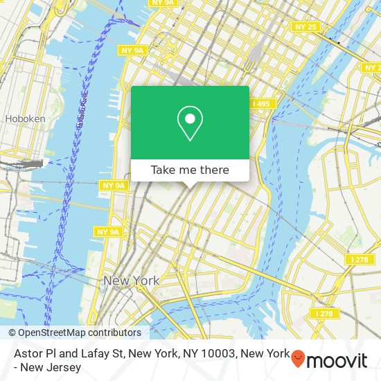 Astor Pl and Lafay St, New York, NY 10003 map