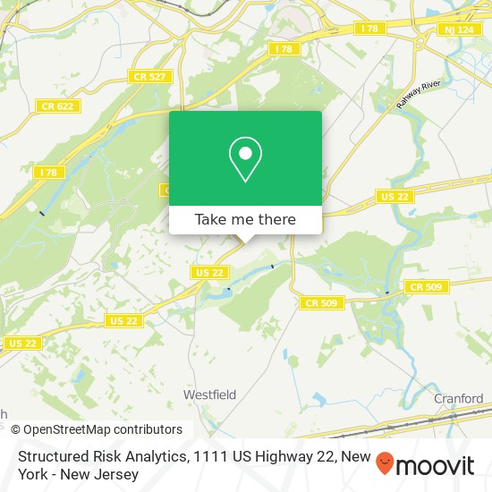 Mapa de Structured Risk Analytics, 1111 US Highway 22