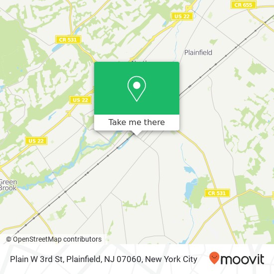 Mapa de Plain W 3rd St, Plainfield, NJ 07060