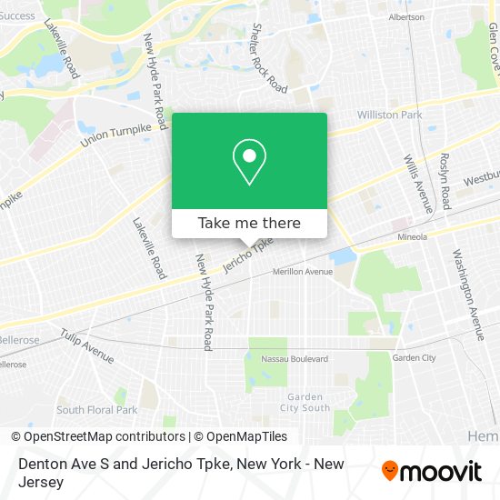 Denton Ave S and Jericho Tpke map