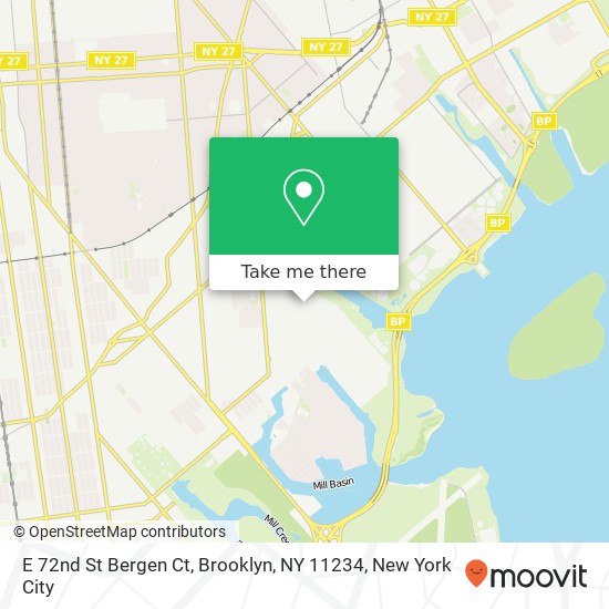 Mapa de E 72nd St Bergen Ct, Brooklyn, NY 11234