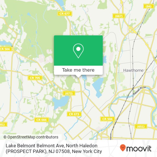 Mapa de Lake Belmont Belmont Ave, North Haledon (PROSPECT PARK), NJ 07508