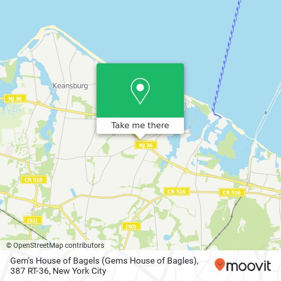 Mapa de Gem's House of Bagels (Gems House of Bagles), 387 RT-36