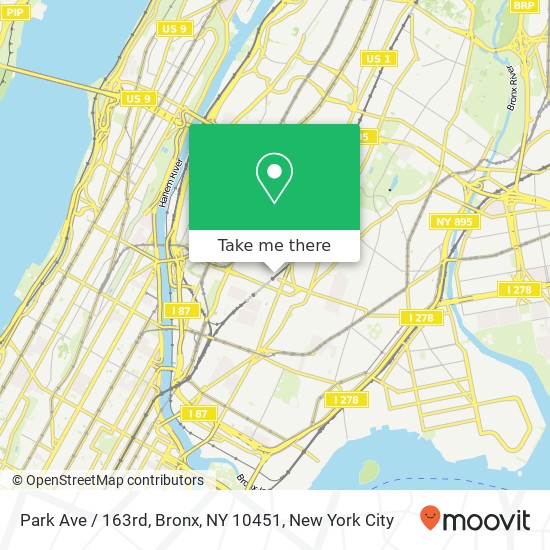 Mapa de Park Ave / 163rd, Bronx, NY 10451