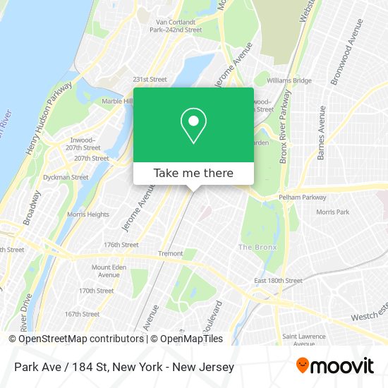 Mapa de Park Ave / 184 St