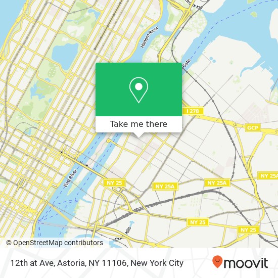 Mapa de 12th at Ave, Astoria, NY 11106