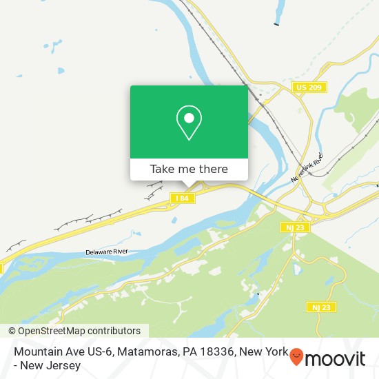 Mountain Ave US-6, Matamoras, PA 18336 map