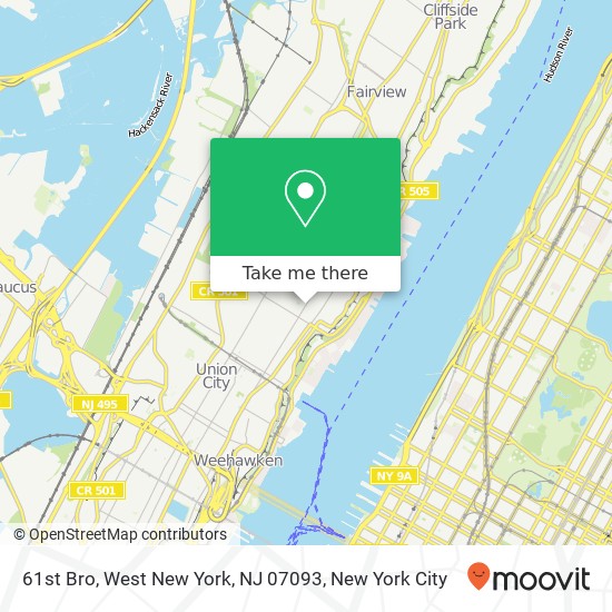 Mapa de 61st Bro, West New York, NJ 07093