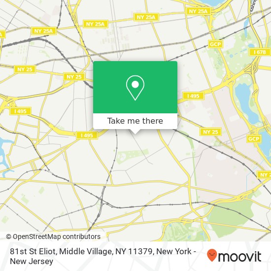 Mapa de 81st St Eliot, Middle Village, NY 11379