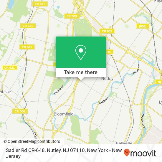 Mapa de Sadler Rd CR-648, Nutley, NJ 07110
