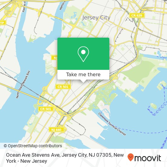 Ocean Ave Stevens Ave, Jersey City, NJ 07305 map