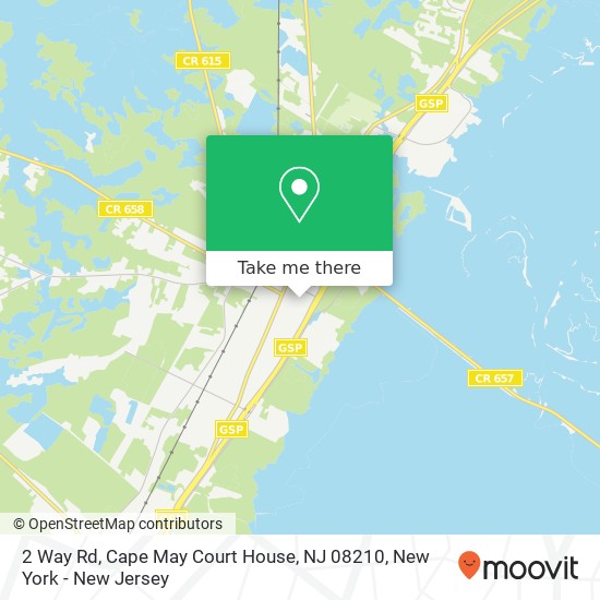 Mapa de 2 Way Rd, Cape May Court House, NJ 08210