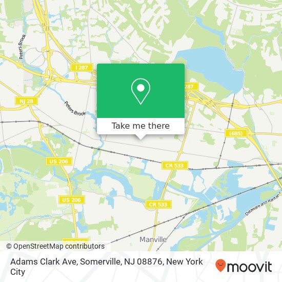 Mapa de Adams Clark Ave, Somerville, NJ 08876
