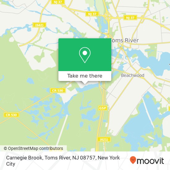 Mapa de Carnegie Brook, Toms River, NJ 08757