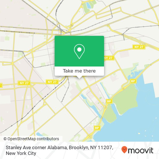 Mapa de Stanley Ave corner Alabama, Brooklyn, NY 11207