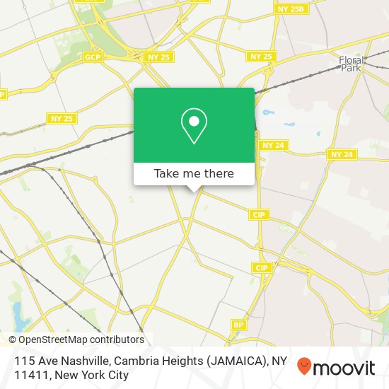 Mapa de 115 Ave Nashville, Cambria Heights (JAMAICA), NY 11411
