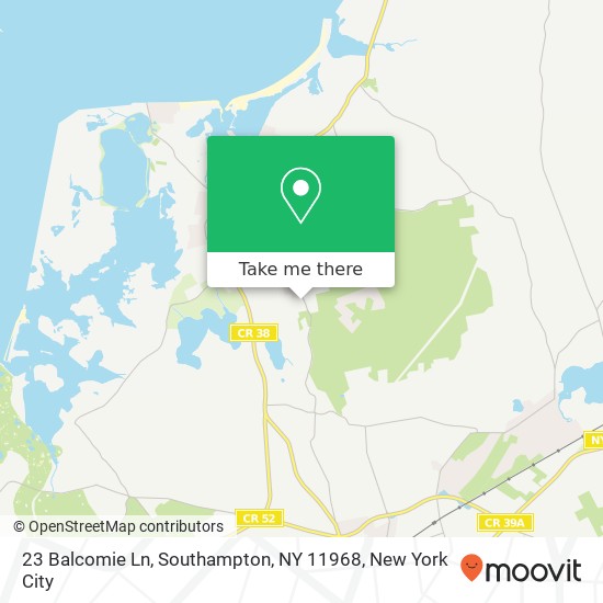 Mapa de 23 Balcomie Ln, Southampton, NY 11968