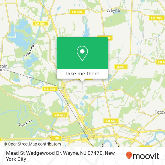 Mead St Wedgewood Dr, Wayne, NJ 07470 map