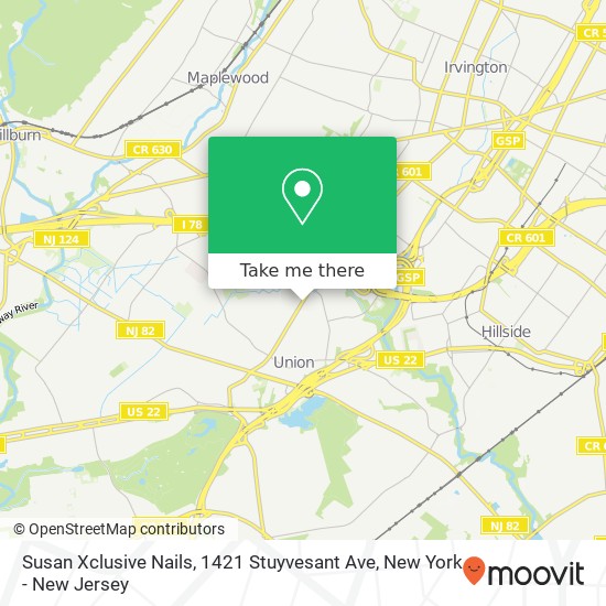 Mapa de Susan Xclusive Nails, 1421 Stuyvesant Ave