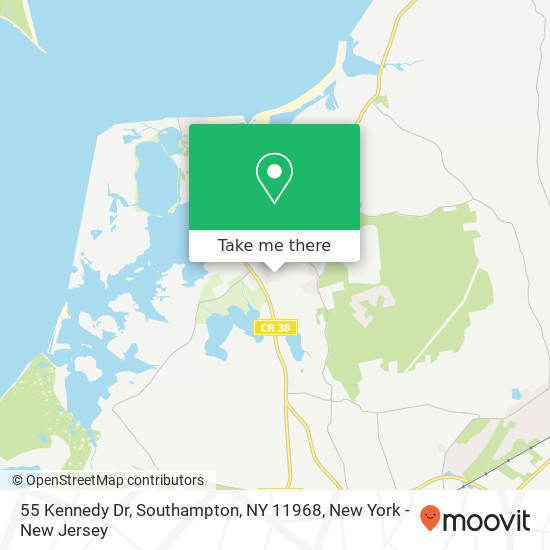 Mapa de 55 Kennedy Dr, Southampton, NY 11968