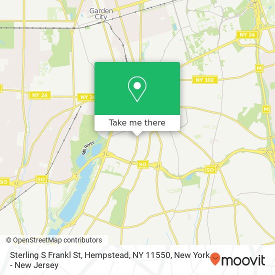 Mapa de Sterling S Frankl St, Hempstead, NY 11550