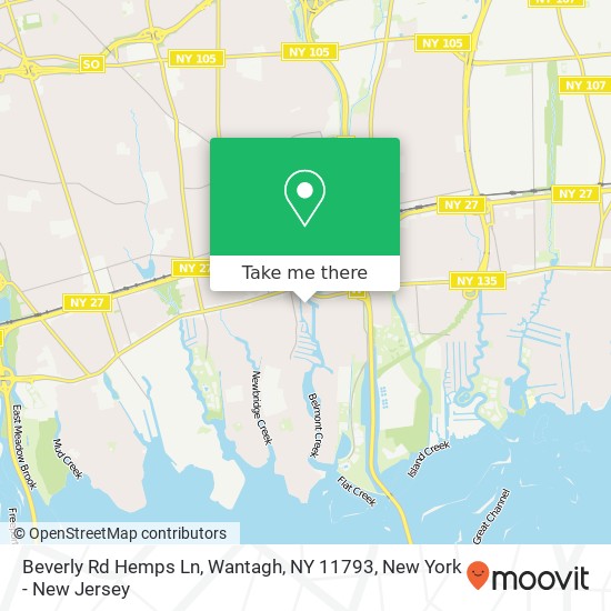 Mapa de Beverly Rd Hemps Ln, Wantagh, NY 11793