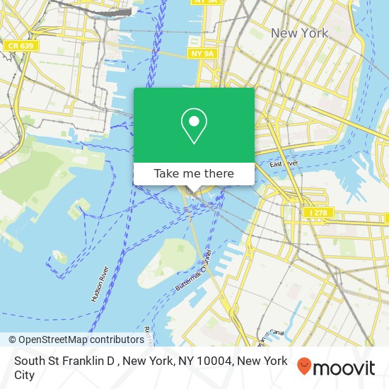 Mapa de South St Franklin D , New York, NY 10004