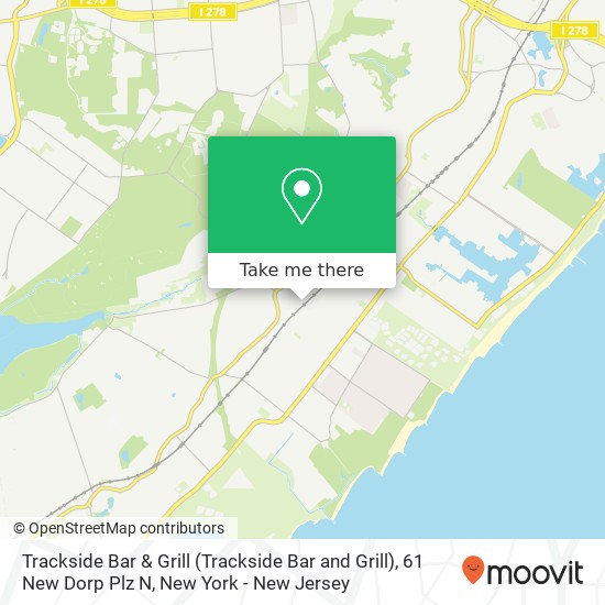 Mapa de Trackside Bar & Grill (Trackside Bar and Grill), 61 New Dorp Plz N