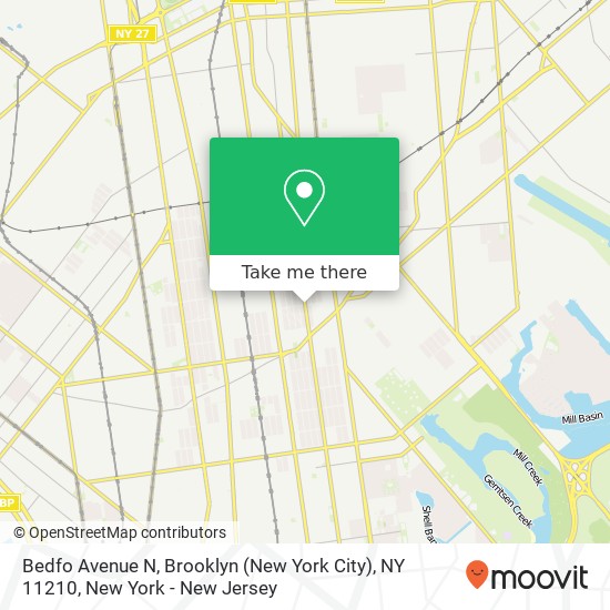 Bedfo Avenue N, Brooklyn (New York City), NY 11210 map