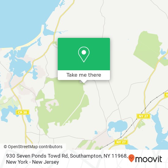 Mapa de 930 Seven Ponds Towd Rd, Southampton, NY 11968