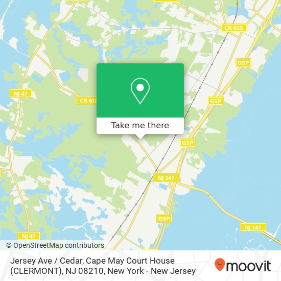 Jersey Ave / Cedar, Cape May Court House (CLERMONT), NJ 08210 map