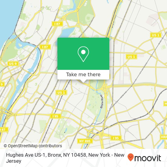 Hughes Ave US-1, Bronx, NY 10458 map