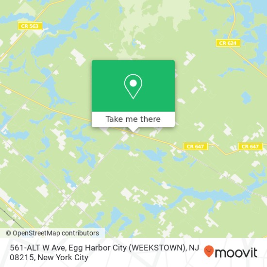 Mapa de 561-ALT W Ave, Egg Harbor City (WEEKSTOWN), NJ 08215