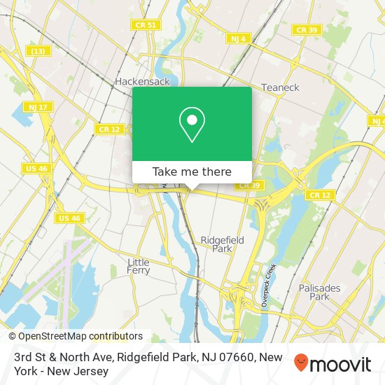 Mapa de 3rd St & North Ave, Ridgefield Park, NJ 07660
