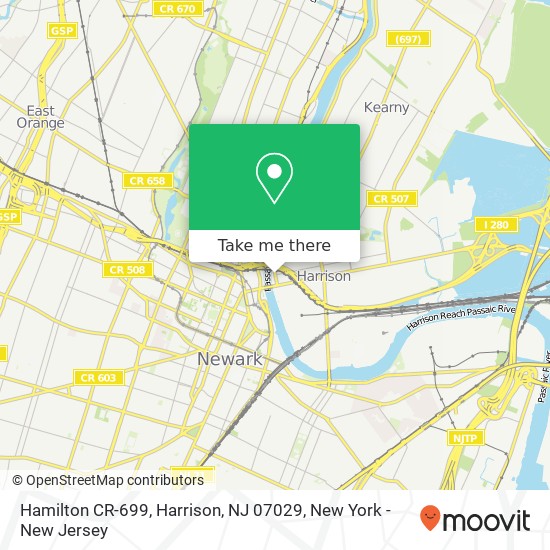 Hamilton CR-699, Harrison, NJ 07029 map