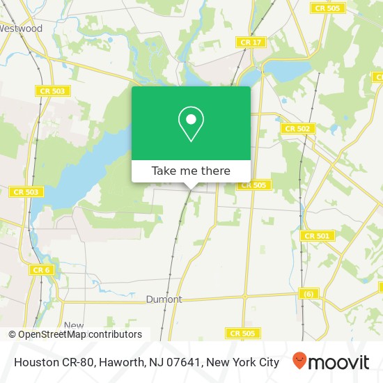 Mapa de Houston CR-80, Haworth, NJ 07641