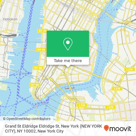 Grand St Eldridge Eldridge St, New York (NEW YORK CITY), NY 10002 map