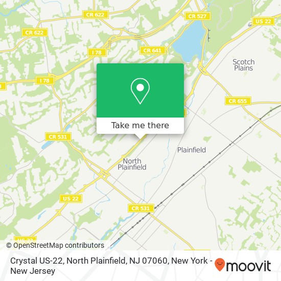 Mapa de Crystal US-22, North Plainfield, NJ 07060