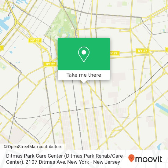 Mapa de Ditmas Park Care Center (Ditmas Park Rehab / Care Center), 2107 Ditmas Ave