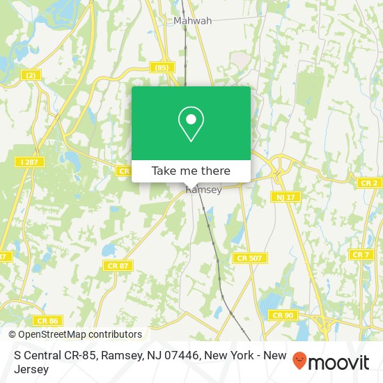Mapa de S Central CR-85, Ramsey, NJ 07446